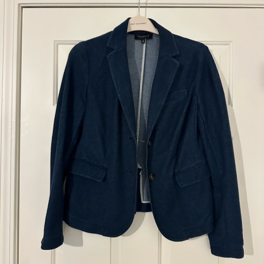 Talbots Women's Denim Stretch Blazer - Classic Tailored Jacket
